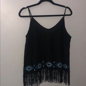 Thin strap boho tank top
